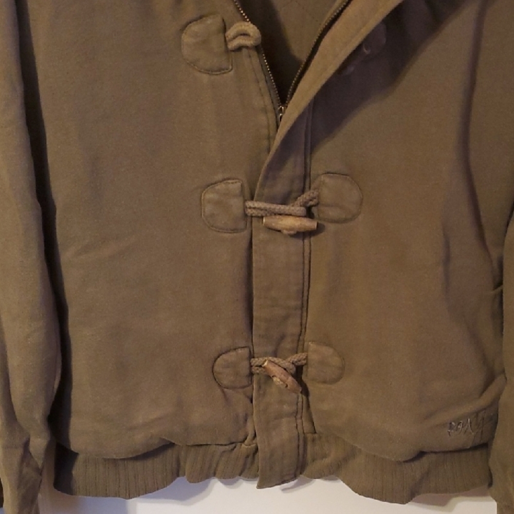 Roxy Tan Hooded Jacket with Faux Fur Trim - Picture 5 of 8